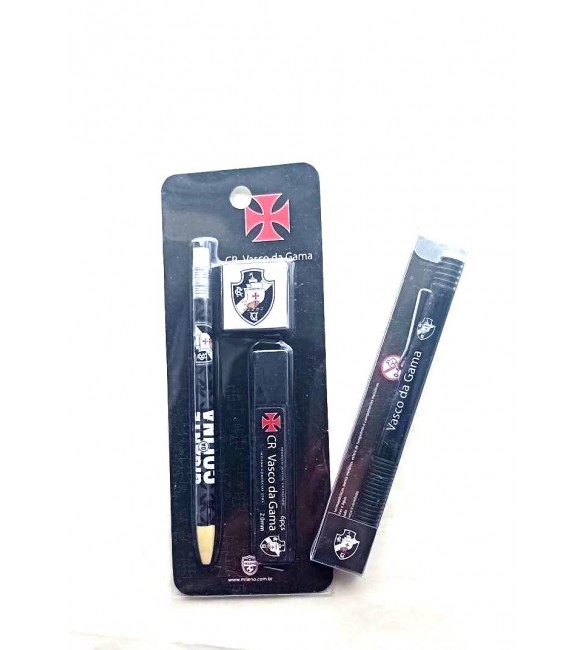 Kit Lapiseira 2.0mm e cx 06 Grafites + 01 Borracha Vasco da Gama + caneta esfer. Kit Lapiseira 2.0mm e cx 06 Grafites + 01 Borracha Vasco da Gama + caneta esfer.